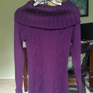 Cowl Neck Cable Knit Sweater